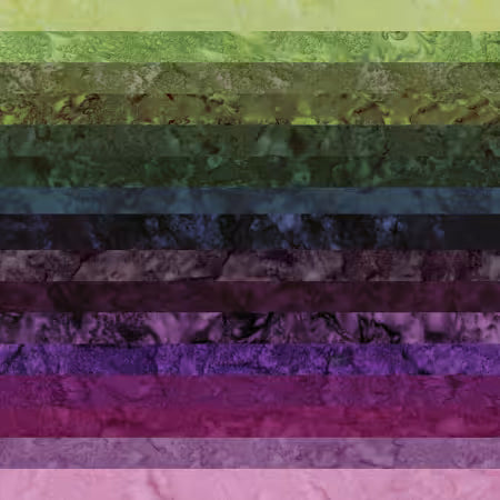 Batiks Hand Dye Twilight Grove, 2.5" Strips Jelly Roll