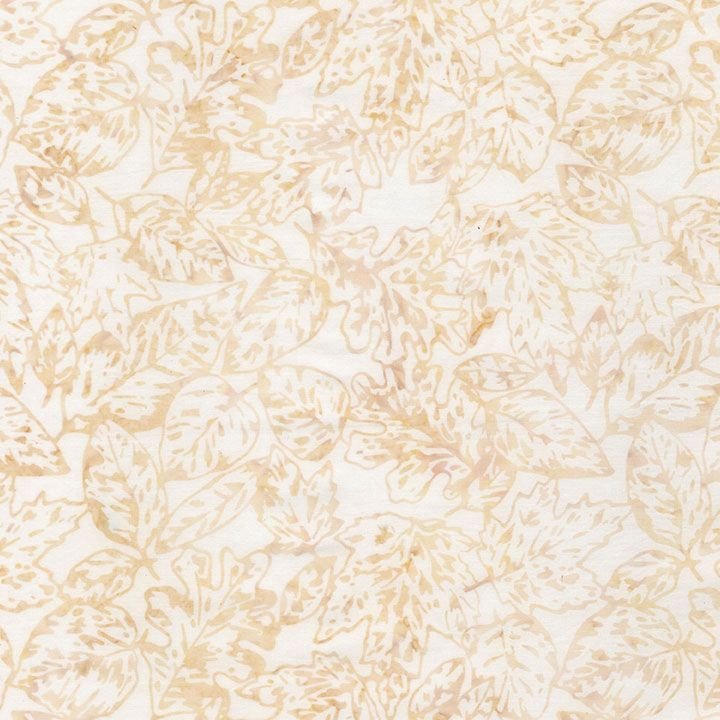 Tonga Batik - Cream Leaves